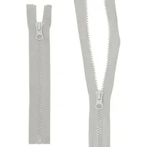 mumbi Reißverschluss teilbar 5mm 60cm Grau Kunststoff Reißverschlüsse mit Zipper grobe Zähne (35591)