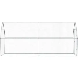 vidaXL Hühnerkäfig Silbern 400x105x182 cm Verzinkter Stahl