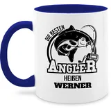 Tasse Tassen 325ml - Angeln - Angler Geschenk - 325 ml - Dunkelblau - angler+tasse angel karpfen angelzubehör name fischen fisch geschenk+für+angler geschenke personalisierte sachen