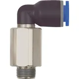 Riegler L-Steckverschraubung »Blaue Serie« lang, drehbar, R 1/2 a., Ã ̃14mm