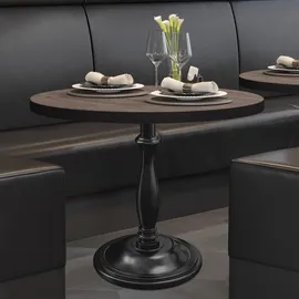 GGM Möbel BD | Bistro Tisch | Ø 70 x 75,5 cm | Rund | Schwarzer Rand | Light Wenge / Schwarz