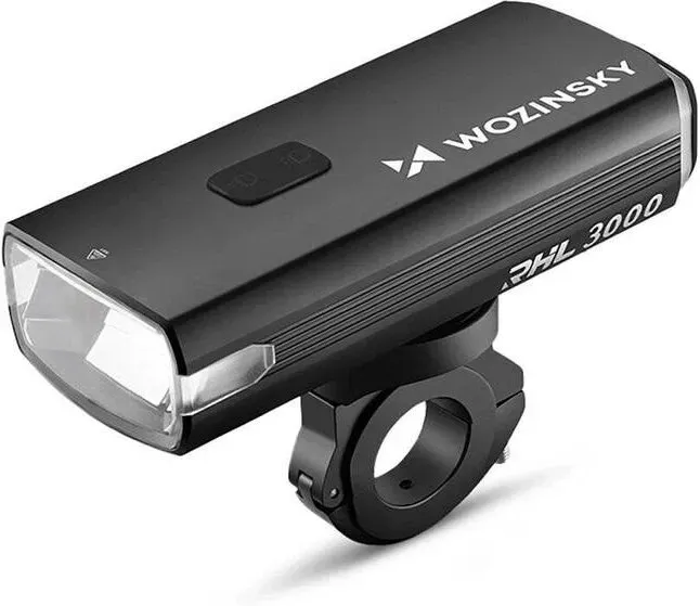 Wozinsky Fahrrad-Vorderlicht + USB-C-Kabel (3000 lm) - Schwarz