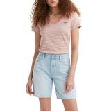 Levis Levi's Damen Perfect V-Neck T-Shirt,Indigo Stripe Terra Cotta,XS