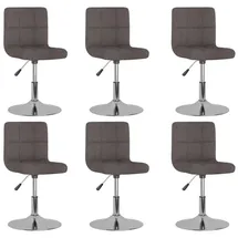 vidaXL Esszimmerstuhl Drehbar Taupe Polyester 6 Stk.