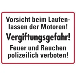 Hinweisschild, Vorsicht beim Laufenlassen Vergiftungsgefahr!, Alu geprägt, 250 x 350 mm - 350x250x0.45 mm Aluminium geprägt