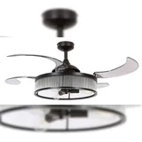 Fanaway Corbelle 122 cm Deckenventilator schwarz/transparent