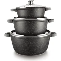 Cheffinger Topf-Set 6-tlg. 3 x Kochtopf + 3 x Deckel