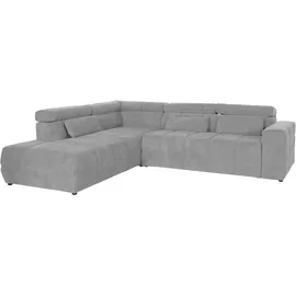 DOMO collection Ecksofa DOMO COLLECTION "BRANDON L-Form, auch in Leder", grau (hellgrau), B:275cm H:80cm T:228cm, Sofas, Ecksofa, inklusive Kopfteilverstellung, wahlweise mit Sitztiefenverstellung