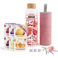 Waterdrop Trinkflasche Waterdrop Starterset Glas 600ml Relax Melange, 600ml