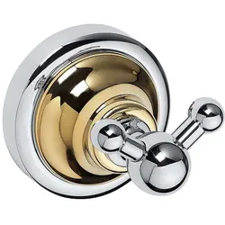 Brillantbad BETRO GOLD Doppelkleiderhaken Messing Gold Chrom 65x65x65 mm für Bad & Küche >> zum Bohren