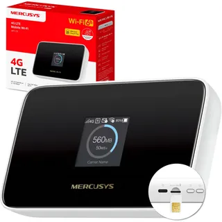 Mercusys MT115 4G LTE Mobile Wi-Fi 6 AX300, bis zu 10 Geräte, 2400 mAh Akku, bis zu 10 Stunden Laufzeit