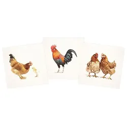 Canvas-Coupon "Hühner & Hahn", natur-color