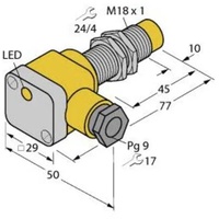 Turck Sensor nicht bündig NPN, Schließer NI12U-EG18SK-AN6X