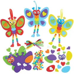 Regenbogen Liebesherz Schmetterling Dangly Leg Dekoration Kits  (Pro Set 5) Bastelaktivitäten Valentinstag