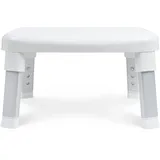 Weinberger Fußhocker Tritthocker | Einstiegshilfe Badewanne | Trittstufe Waschbecken | Höhenverstellbar | Anti-Rutsch | Moderne Badezimmerhilfe für Senioren und Kinder | Modell 43910 | Weiß