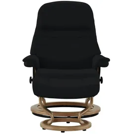 Stressless Relaxsessel Leder 88 x 103 x 78 cm Schwarz mit Hocker