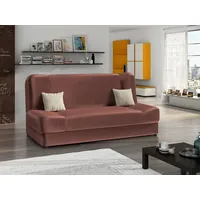 MIRJAN24 Schlafsofa Jonas Premium, mit Bettkasten und Schlaffunktion, mit zwei Kissen, Wellenfeder, 195x87x86 cm rosa