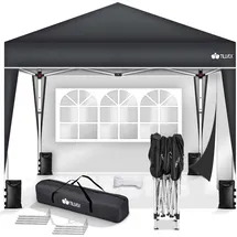 tillvex Faltpavillon 3 x 3 m inkl. 2 Seitenteile Anthrazit