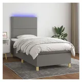 vidaXL Boxspringbett 100 x 200 cm Dunkelgrau