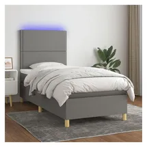 vidaXL Boxspringbett 100 x 200 cm Dunkelgrau