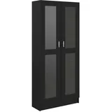 vidaXL Vitrinenschrank Schwarz 82,5x30,5x185,5 cm Holzwerkstoff