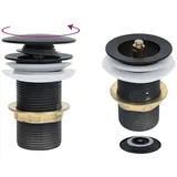 vidaXL Ablaufgarnitur ohne Überlauf Schwarz 6,4x6,4x9,1 cm
