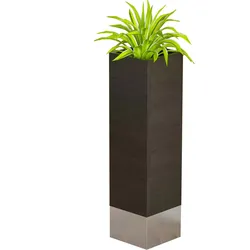 Pflanzsäule | L:H 30 x 107 cm | Wenge/Schwarz | Blumensäule, Pflanztrog, Blumensockel, Pflanzsäule