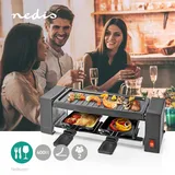 Nedis Gourmet/Raclette - Grill - 2 Personen - Spatel - Antihaft-Beschichtung - Rechteck