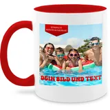 Tasse Tassen 325ml - Geschenk mit eigenem Foto und Text personalisiert I Eigenes Bild I Custom Photo Text - 325 ml - Rot - mug to personalise yourself, fototasse selbst drucken pictures kaffeetasse