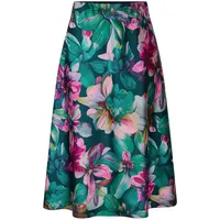 GOLDNER A-Linienrock Damen Floral Grün 40