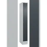 C+P Spind Classic PLUS, Sockel, 1 Abteil, HxBxT 195x25x50cm, Zylinderschloss, Hellgrau/Anthrazit von PROREGAL