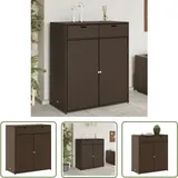 The Living Store Gartenschrank Braun 105x55x113 cm Poly Rattan - Outdoor-Schrank - Gartenschrank - Stauraum - Gartenorganisation - Wetterfest