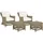 Beliani Gartensessel Ribolla Baumwolle 66 x 78 x 70 cm Cremeweiß mit Hocker
