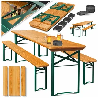 Kesser Bierzeltgarnitur 3 teilig Gartenmöbel-Set Klappbar 170 x 46 x 75cm 2X Bierbänke 1x Biertisch Festzeltgarnitur Biertisch Stehtisch Sitzgarnitur