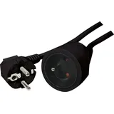 Generique Verlängerungskabel, - 5 M, - Schwarz - 3g1.5, - Stecker-Typ E (Französisches System)