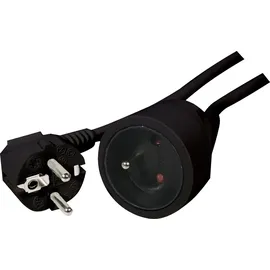 Generique Verlängerungskabel, - 5 M, - Schwarz - 3g1.5, - Stecker-Typ E (Französisches System)