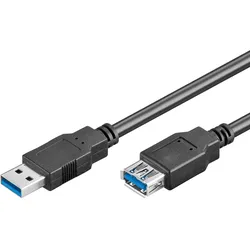 Goobay 1.8m USB 3.0 SuperSpeed Verlängerungskabel, Schwarz [USB 3.0-Stecker (Typ A) ></noscript> USB 3.0-Buchse (Typ A)]