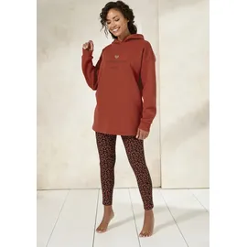 LASCANA Hoodie mit Print braun/rot 36/38