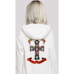 Kapuzenpullover F4NT4STIC "Guns 'n' Roses Rock Musik Band", Damen, Gr. M, weiß, Obermaterial: 65% Baumwolle, 35% Polyester, casual, relaxed fit, Langarm, Pullover, Hoodie, Warm, Bequem