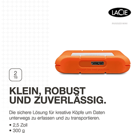 LaCie Rugged Mini 2 TB USB 3.0 silber/orange