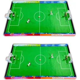 Tipp-Kick 2er Set Tipp-Kick Mania Migros Edition Tischfußball inkl. 4 Kicker & Torwart Tischfussballspiel Tisch Fußball Spiel