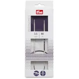 Prym Rundstricknadel, ergonomisches Design/Nadeln, Kunststoff, Mehrfarbig, 3,5 mm, 80 cm, Alabasterweiß