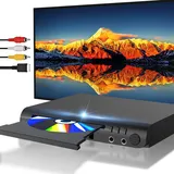 HDMI DVD Player für TV, Alle Region Free DVD Player mit Karaoke Ports und USB Eingang, PAL/NTSC Kompatibilität, Home CD DVD Player mit HDMI und RCA/AV Kabeln