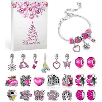 LuxusKollektion Rosa Schmuck Adventskalender für Mädchen DIY Herstellungsset 2024 Weihnachts-Countdown - Rosa