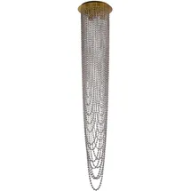 Searchlight Swoop 5-flg. ohne Leuchtmittel 35 cm geschwungen satinmessing/klar