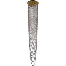 Searchlight Swoop 5-flg. ohne Leuchtmittel 35 cm geschwungen satinmessing/klar