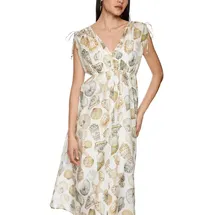 Marc Cain Midikleid Muscheldruck Weiß 40