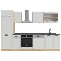Vicco Küchenzeile R-Line 300 cm Weiß Landhaus/Goldkraft Eiche