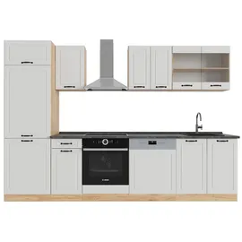 Vicco Küchenzeile R-Line 300 cm Weiß Landhaus/Goldkraft Eiche