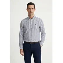 Boss Leinenhemd Regular Fit Blau L